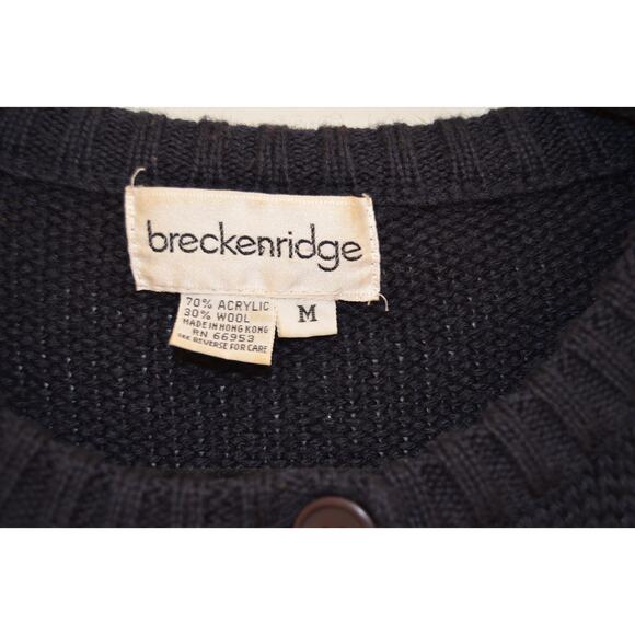 Vintage Navy Rhinestone Wool Blend Cardigan Size Medium - Picture 5 of 8